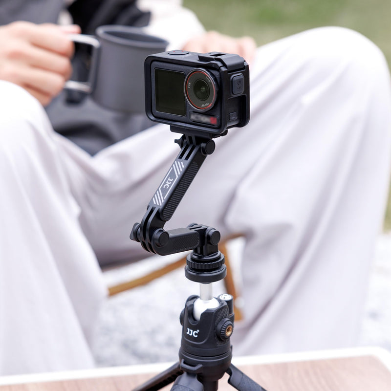 [AUSTRALIA] - JJC Extension Arm with Magnetic Phone Ring and Cold Shoe Mount for iPhone 17 ProMax 16 15 14 13 & Action Camera, Foldable Hot Shoe Adpter for DJI Osmo Action 6 5 4 3, Hero 13 12 11, Insta360 Ace Magnetic Cold Shoe Mount 