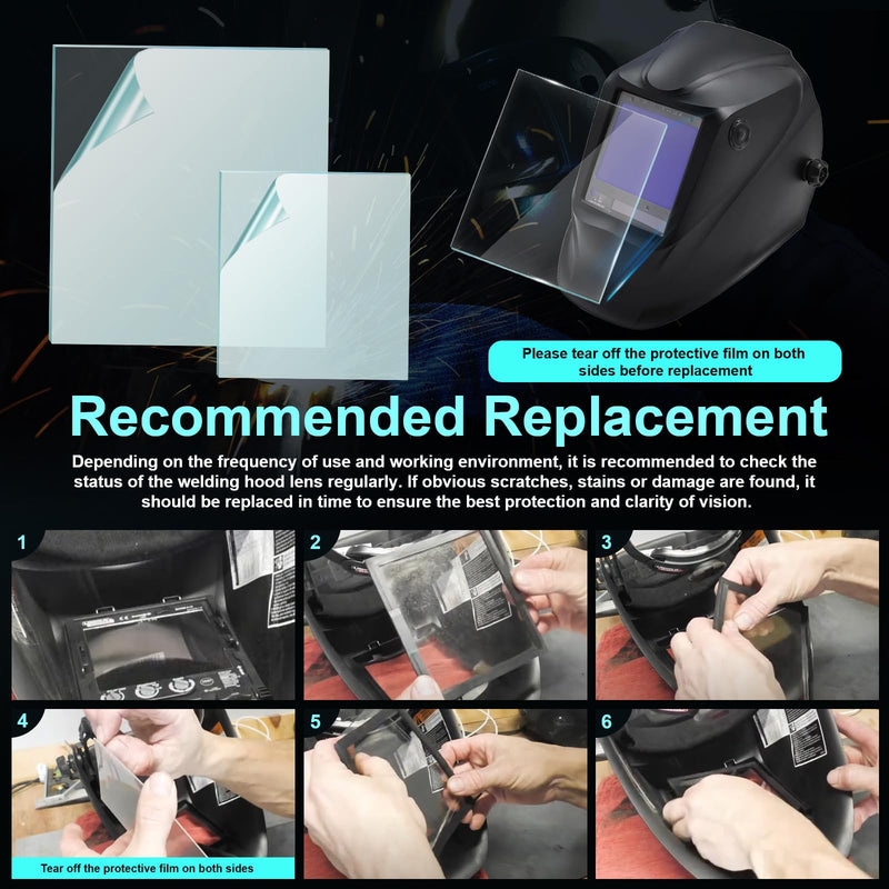 [AUSTRALIA] - 3350 Welding Helmet Lens for Lincoln Electric Viking Welding Hood Cover Clear Lenses - KP3044-1 KP2898-1 (10 PCS Inside + 10 PCS Outside) 