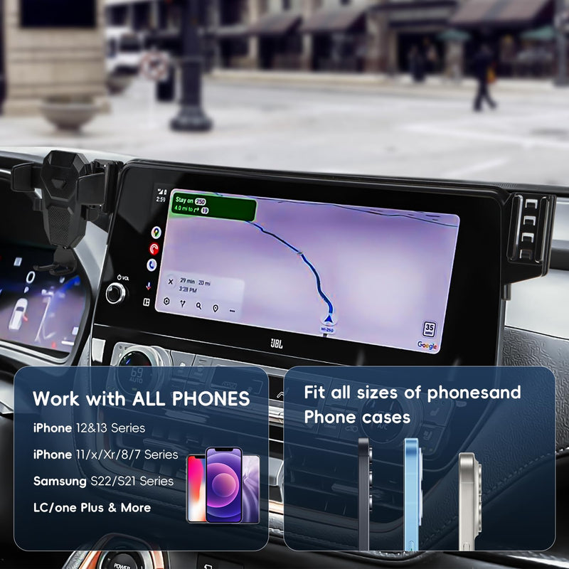 auovo Car Phone Holder Compatible with Toyota Grand Highlander 2024 2025 2026 Accessories Screen Phone Mount Cell Phone Automobile Cradles Hands-Free 360 Degree Rotation