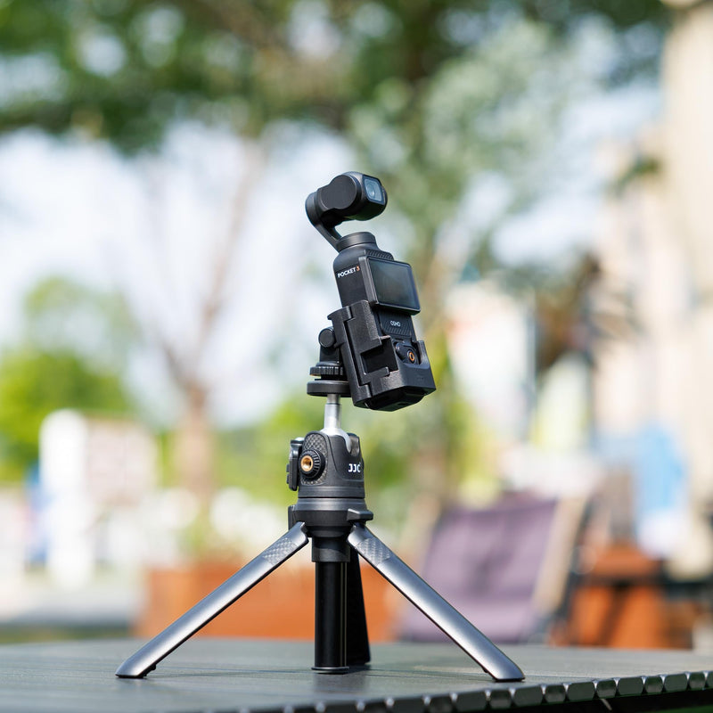 JJC 3-in-1 Expansion Adapter for DJI Osmo Pocket 3 and Xtra Muse, Tripod Mount Hot Shoe Camera Extender Converter, 1/4-20 Stick Handle Bracket Accessories, with Action Camera Port & Cold Shoe Holder For DJI Osmo Pocket 3, 3-in-1 Adapter