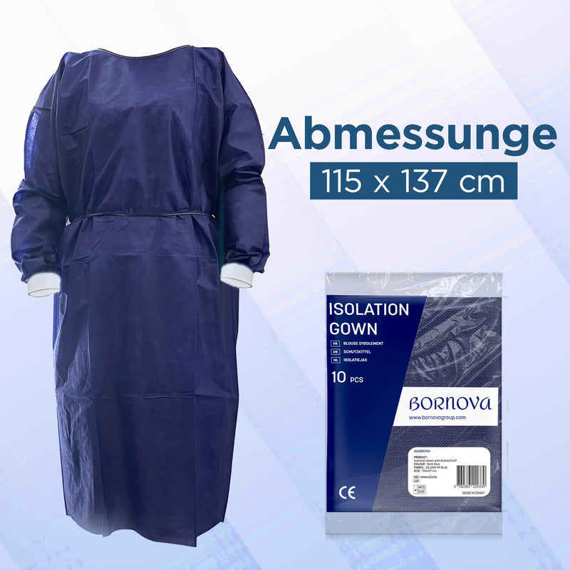 [AUSTRALIA] - BORNOVA - Protective gown, work coat, disposable apron, fleece, sterile (25 GSM, 10) 25 GSM 