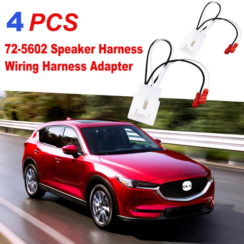 72-5602 Car Replacement Door Speaker Wiring Harness Plug Connector for 2011-2021 Ford F-150 Fusion Escape Focus Bronco Mustang Mondeo MK4 Mazda 2 3 6 CX5 Cable Plug Speakers Harness - 4 PCS