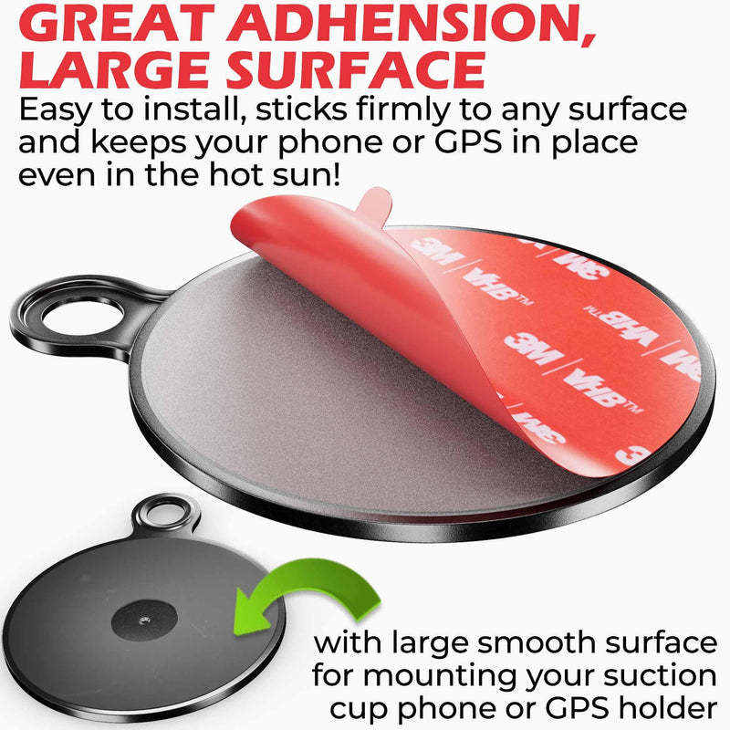 Dashboard Pad Mounting Disk for Suction Cup Mount - 3M Dashboard Sticky Pad for Car Phone Holder - Ultra Sticky Adhesive Replacement Disc for Garmin Dash Cam, GPS, iOttie Car Mount - 75mm 2-Pack