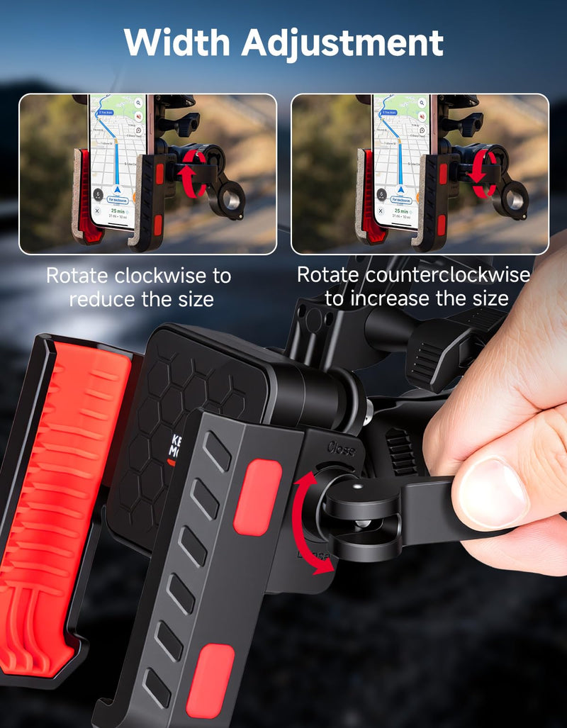 KEMIMOTO Motorcycle Phone Mount with Sun Hat, Fit for Bike, ATV, Scooter | 360° Adjustable Quick Release,Detachable Sun Shade, Anti-Vibration, Anti-theft Phone Holder Fits 4.7"-7.2" Smartphones