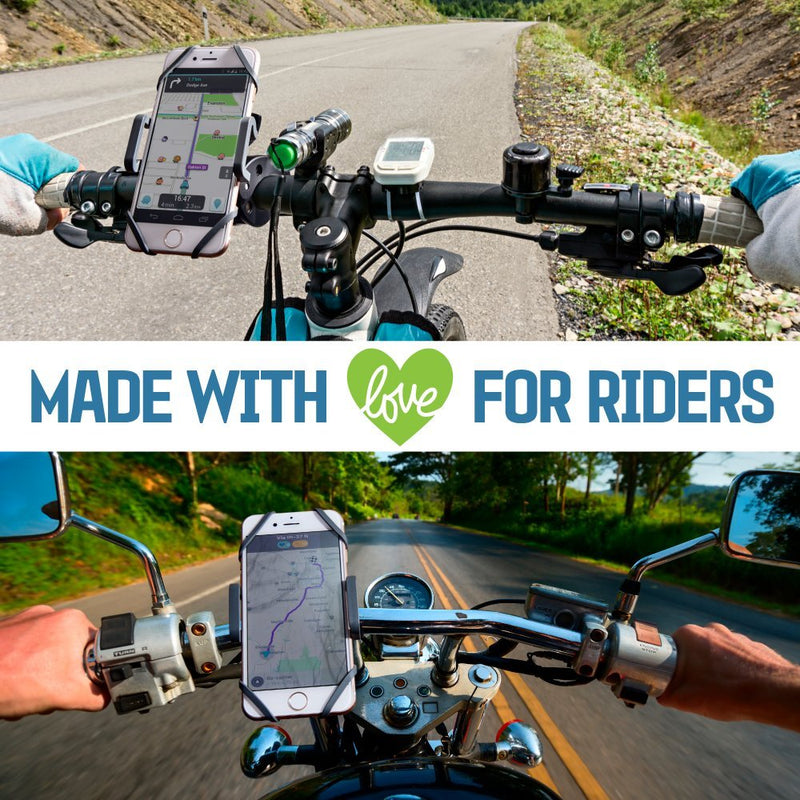 CAW.CAR Accessories Metal Bike & Motorcycle Phone Mount - The Only Unbreakable Handlebar Holder for iPhone, Samsung or Any Other Smartphone. +100 to Safeness & Comfort Heavy-Duty Metal Mount