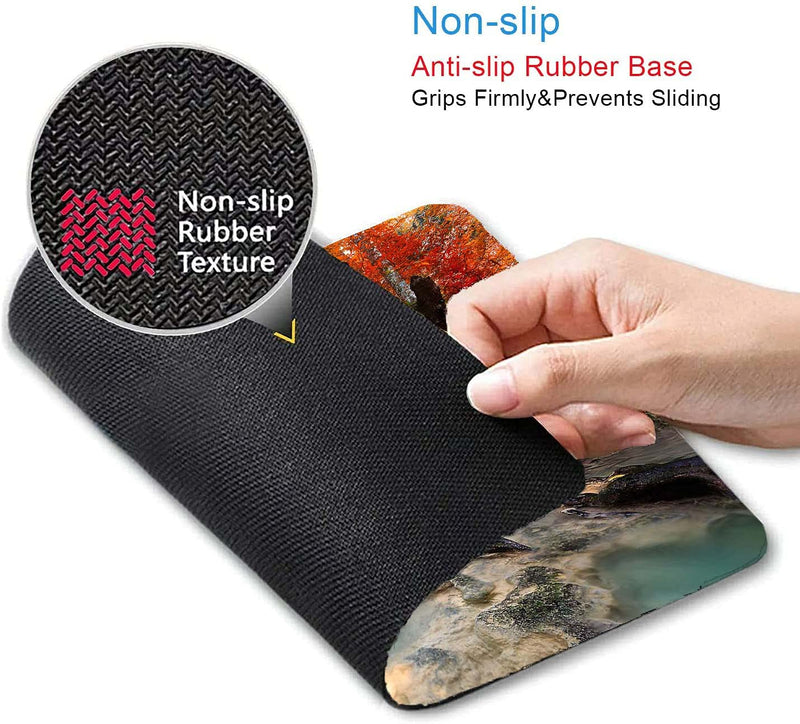 Deep Forest Waterfall Mouse Pad,Non-Slip Rubber Base Wireless Gaming MousePads for Computers Laptop Office,Cute Mouse Pads with Designs for Women S135