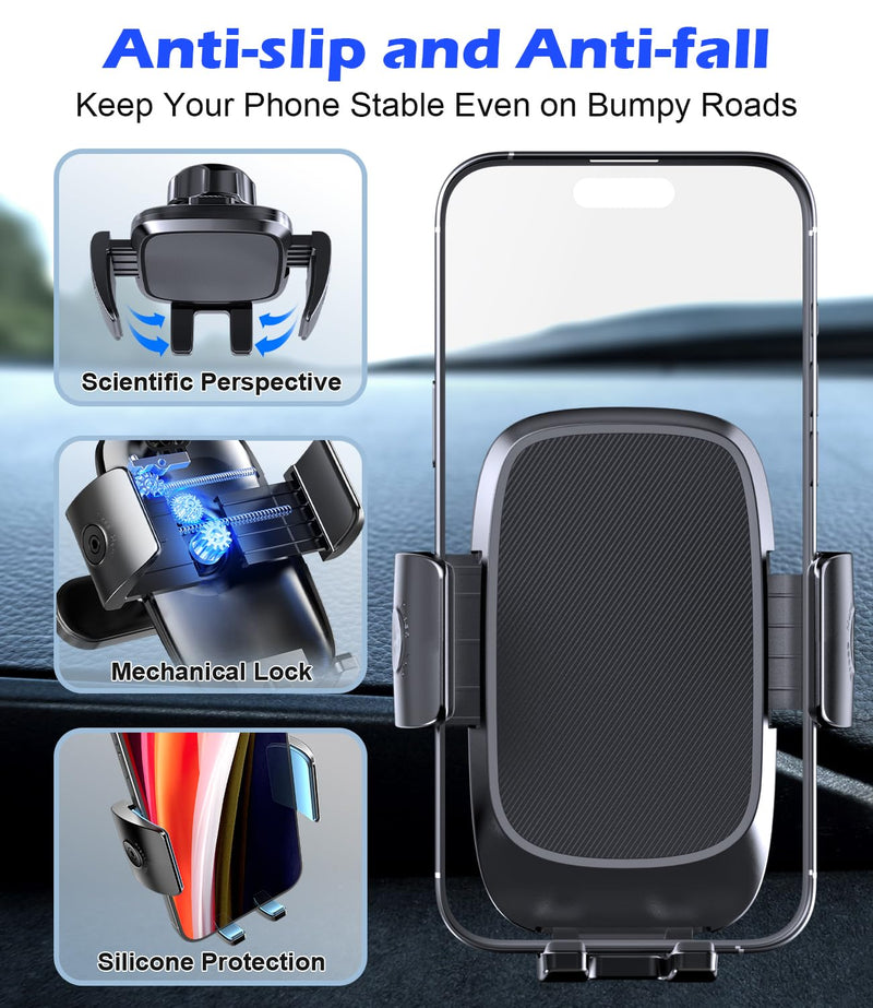 Car Phone Holder Mount for Hyundai Ioniq 5/ Ioniq 9, Magnetically Attaches to Metallic Dashboard for 2024 2025 Hyundai Sonata, Kona & loniq5 2022-2025, Wide Clamp for 4-7.2 inch Smartphones