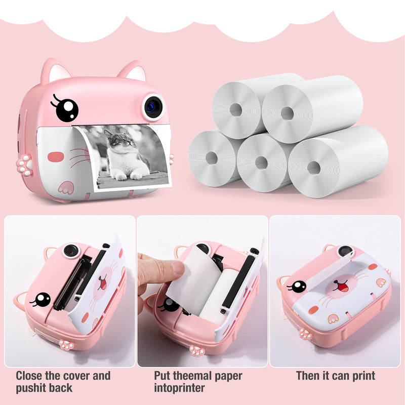 Kids Instant Camera Refill Print Paper-5 Rolls for Kids Instant Print Camera,HD Printing Thermal Print Paper Set Portable Refill Print Paper