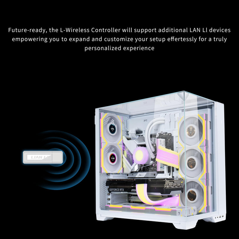 Lian Li UNI Fan L-Wireless Controller for Computer Fans, Works with SL-Infinity, CL Wireless, SL & TL Wireless, Strimer Wireless, and Hydroshift II with PWM SATA Cable - Black RF-T-B.01(Black)