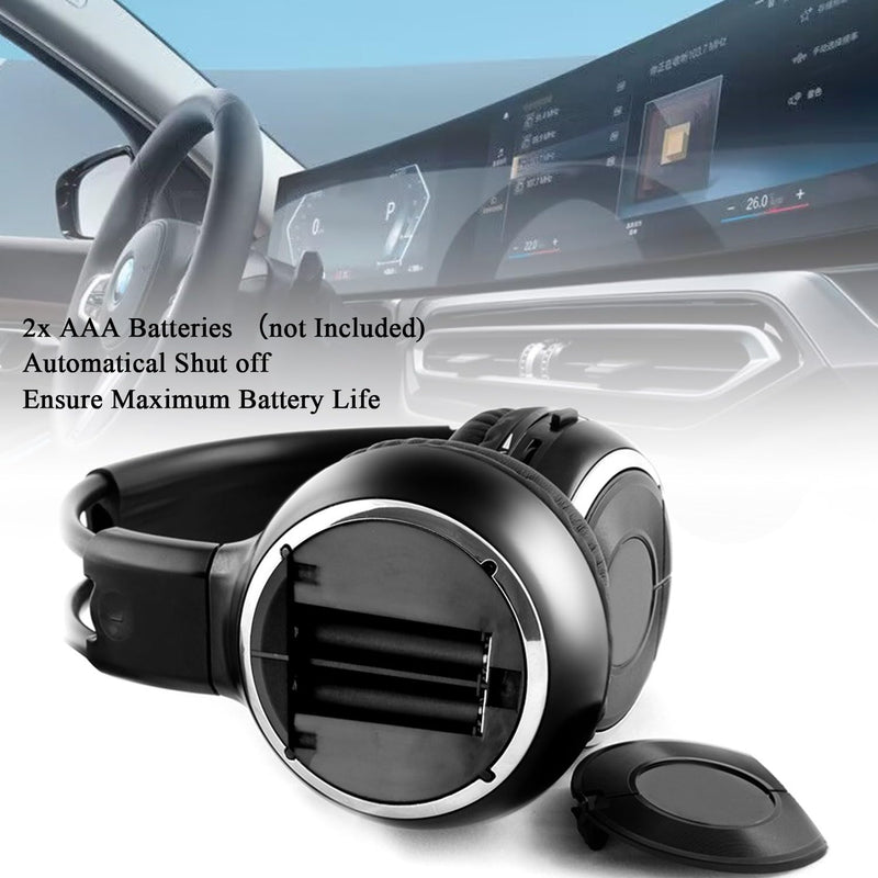 [AUSTRALIA] - Universal 2 Channel IR Foldable Headphones,Kids Wireless Headphones for Universal Car Entertainment System,Infrared Headset for Car DVD Video (2 Pack) 