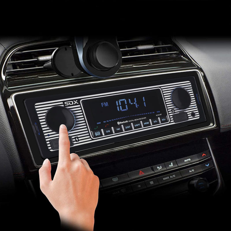 SDX Audio Bluetooth Radio Receiver, MP3 Player with USB Charger, MP3/USB, Aux-in, Built-in Microphone Hands-free, Multi Color Illumination Digital LCD Display Panel, Car Stereo Receiver with Bluetooth