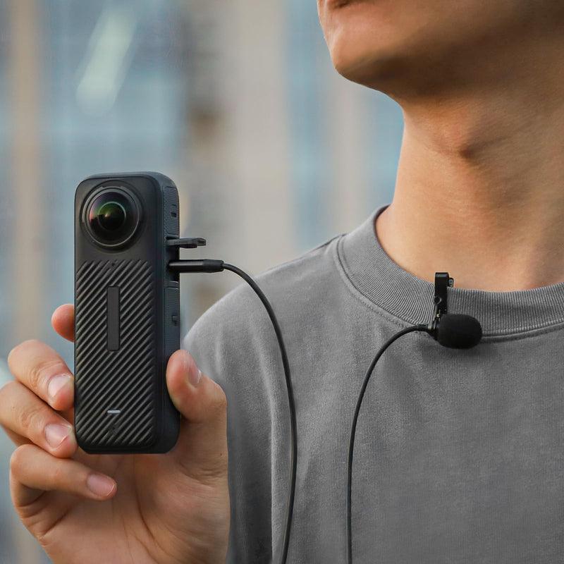 Lavalier Microphone for Insta360 X4 High-Sensitivity Omnidirectional Camera Microphone Compatible with Insta360 X4 Accessories