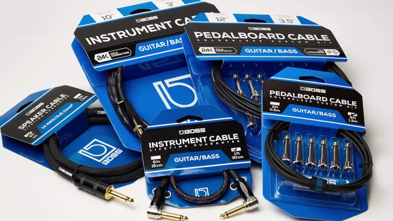 BOSS BIC-1AA Studio Grade Instrument Cable Angled/Angled Single 1ft