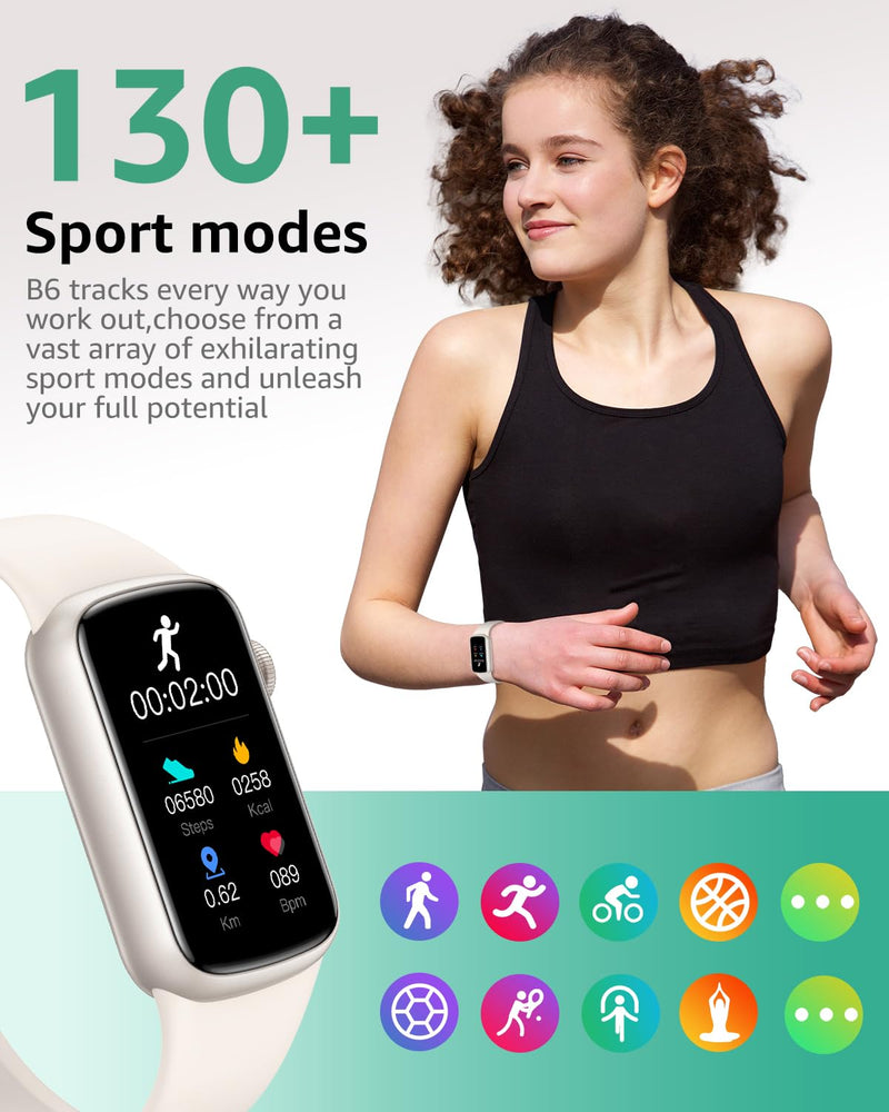 Fitness Tracker with Step Counter/Calories, Activity Health Tracker with Blood Pressure Heart Rate Monitor, Sleep Tracker, 137+ Sport Modes, Pedometer SmartWatch, Gift for Women Men Starlight