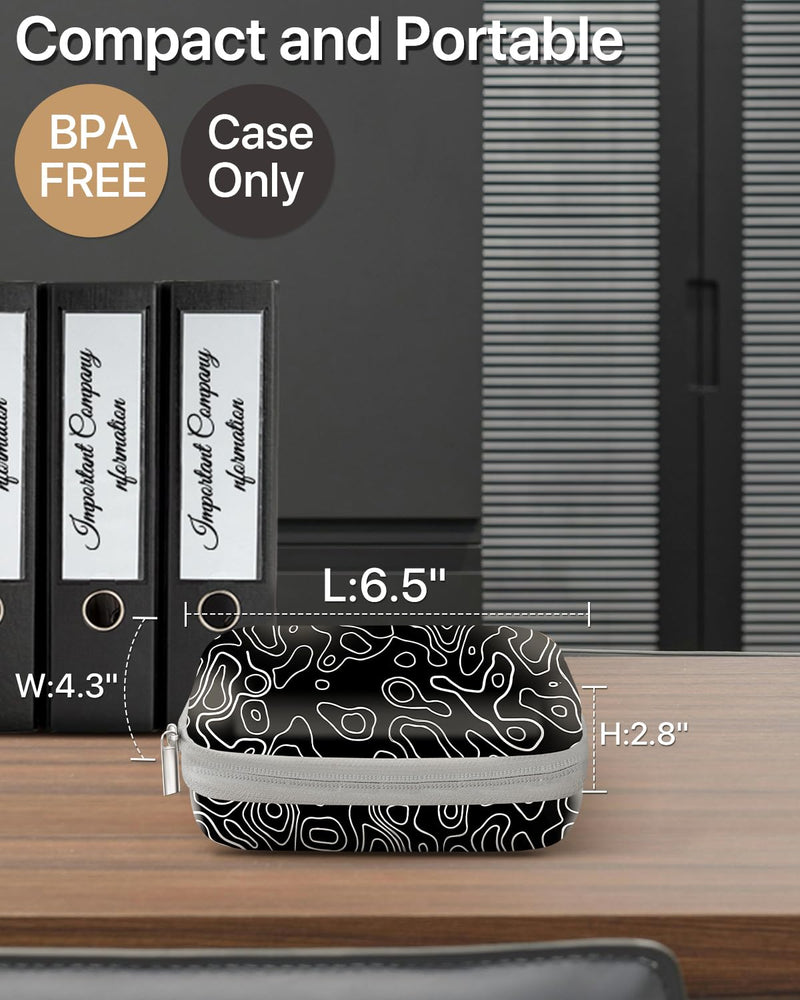 [AUSTRALIA] - Label Maker Case for Label Maker Machine, EVA Travel Case with Designed Pattern, Compatible with D30, P21, E10, D110 Label Maker (Box Only), Black Wave 