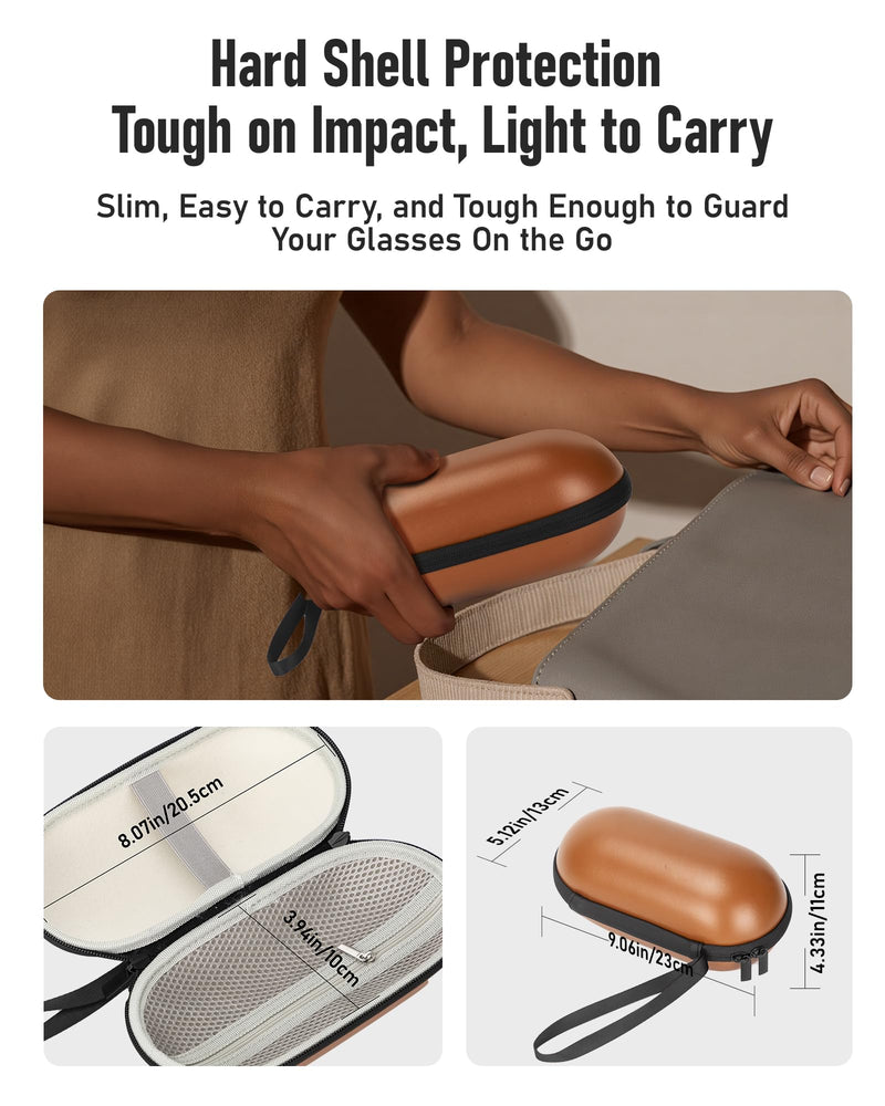Ray-Ban Meta Smart Glasses Bundle: Hard Case + Upgraded Charging Cable | Travel Protection & Fast Charging