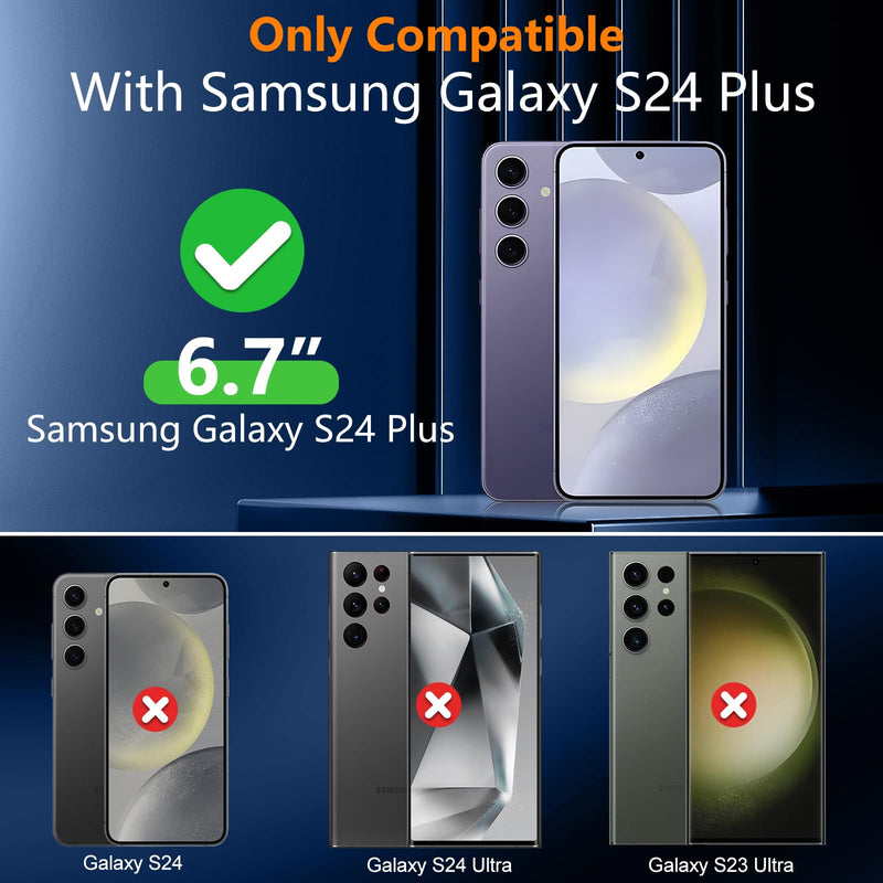 SPIDERCASE Designed for Samsung Galaxy S24 Plus Case, [10 FT Military Grade Drop Protection] Heavy Duty Shockproof Phone Case for Galaxy S24 Plus, Black S24 Plus 6.7''