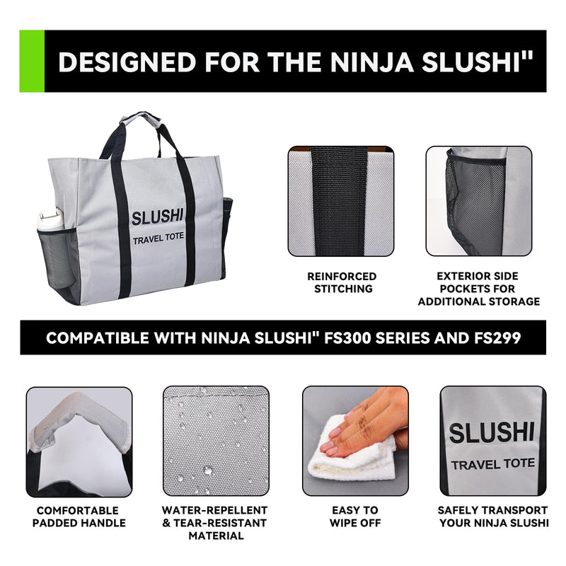 Carrying bag Tote for Ninja Slushi Machine FS300 Series and FS299,Slushie Machine Carrying Bag,Portable Outdoor Frozen Drink Maker Travel Bag,Slushie Machine Accessories (Grey) Grey