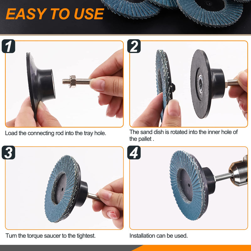 Rustark Flap Grinding Disc Kit Roll Lock Flap Sanding Wheels with Disc Pad Holder (3inch) 3 Inch