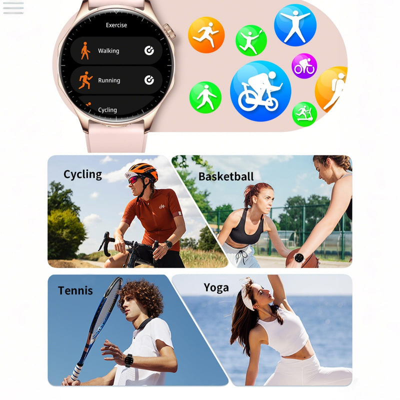Smart Watch with Earbuds,2 in 1 TWS Smartwatches,1.43" Colorful AMOLED Display Smartwatch for Android iOS,Waterproof Fitness Tracker Long Time Standby (Black) Black