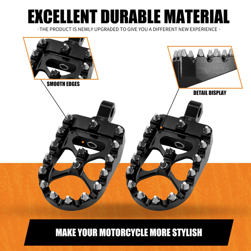 Foot Pegs MX Offroad Footpegs CNC 360° Roating Fit For Harley Sportster Iron 883 Softail Street Glide Dyna Fatboy Black Black with Cone Spikes