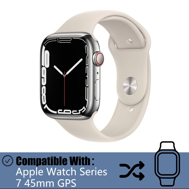 New Back Cover Glass Heart Rate Part Connector Con NFC Compatible with Apple Watch Series 7 45mm(Only for GPS) with Upgraded Repair Tools Kit