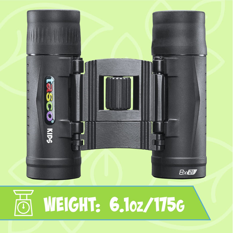[AUSTRALIA] - Tasco Kids Binoculars 8x21, Compact Binoculars for Kids Ages 3-12, Great for Adventures, Hiking, Camping, Travel, Bird Watching Foldable Black 