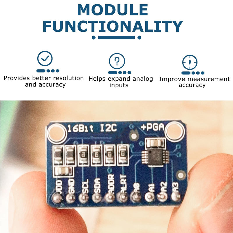 [AUSTRALIA] - QIQIAZI 5 Pieces 16-bit 4-Channel ADC for Analog to Digital Converter Arduino Compatible Development Board Module Analog to Digital Converter 