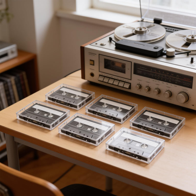 5 Pcs Audio Cassette Storage Cases Clear Plastic Cassette Tape Cases Blank Voice Recording Cassettes Tape Holder Plastic Audio Cassettes Organizer with Anti-Scratch Dust for Art Collection | Blank Voice Recording Cassette Tape Holder, Plastic Audio Cas...