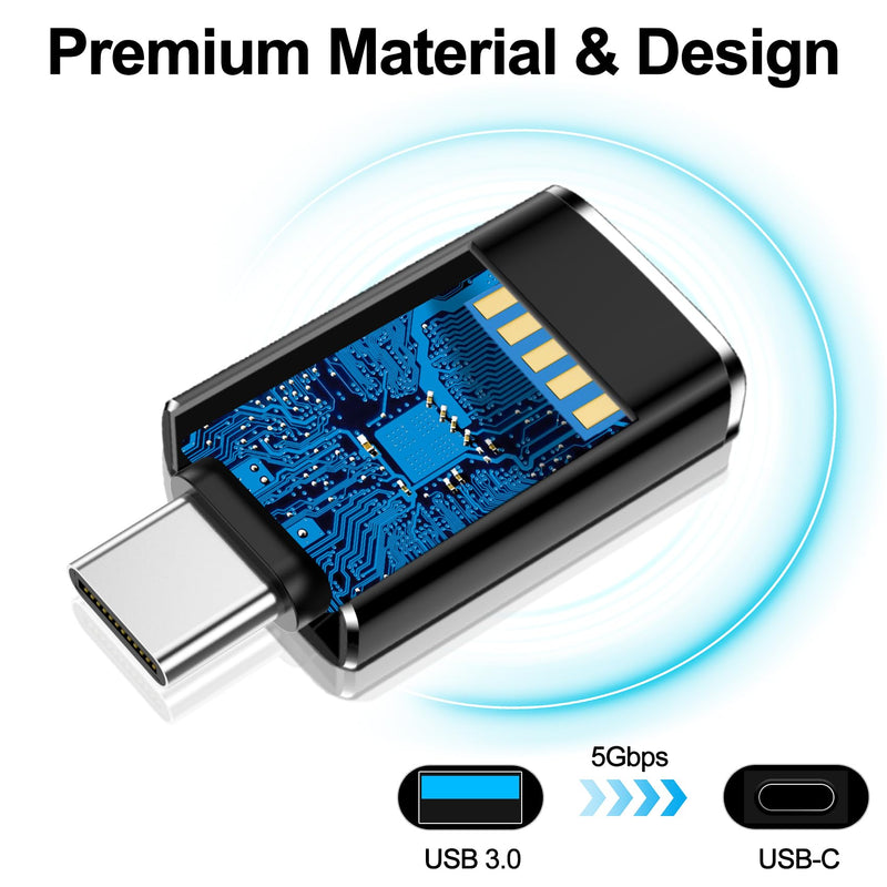 xiwxi 4 Pack USB to USB C OTG Adapter,[2*Type C Female to A Male Charger Converter]&[2*USB C Male to USB 3.0 Female] forApple Watch Ultra 8 9,iPhone 15 14 13 Pro Max,Samsung S24 S23,iPad Black