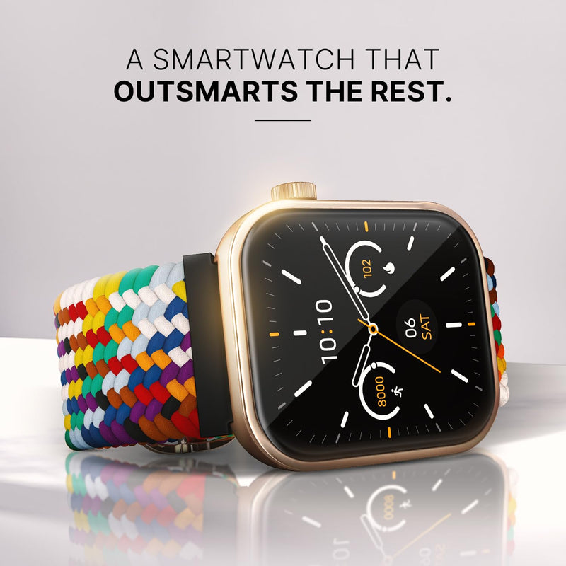 Noise ColorFit Pro 5 1.85" AMOLED Display Smartwatch, 7 Days Battery, BT Calling, 100+ Sport Modes, DIY Watchfaces, Functional Crown, Health Suite, SoS Technology, 1 Year Warranty (Rainbow Beave) Rainbow Beave
