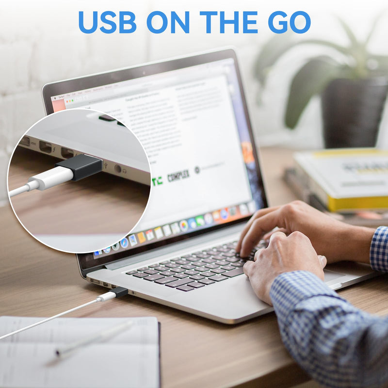[AUSTRALIA] - USB to USB C Adapter 3 Pack,Type C Female to A Male Charger Converter Compatible with Apple Watch Ultra iWatch 8 7,iPhone 15 14 13 12 Pro Max Plus,Airpods,iPad,Car,Samsung Galaxy (Black) Black 