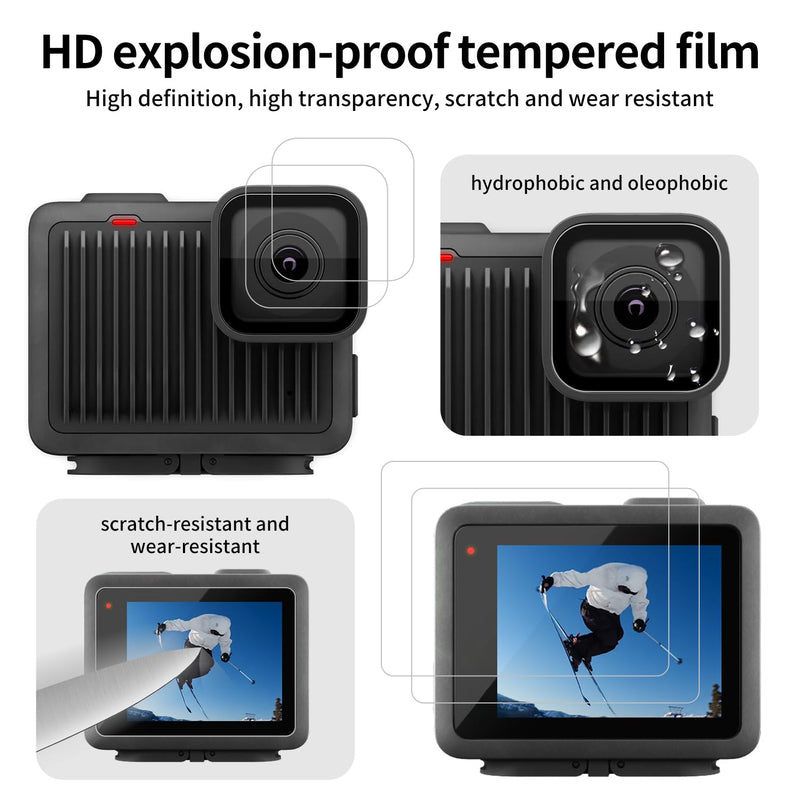 [AUSTRALIA] - Accessories Kit for GoPro Hero 4K Accessories Including Silicone Protective Cases Storage case Tempered Glass Protective Films Lens caps lanyards and Battery Side Covers for GoPro Hero 