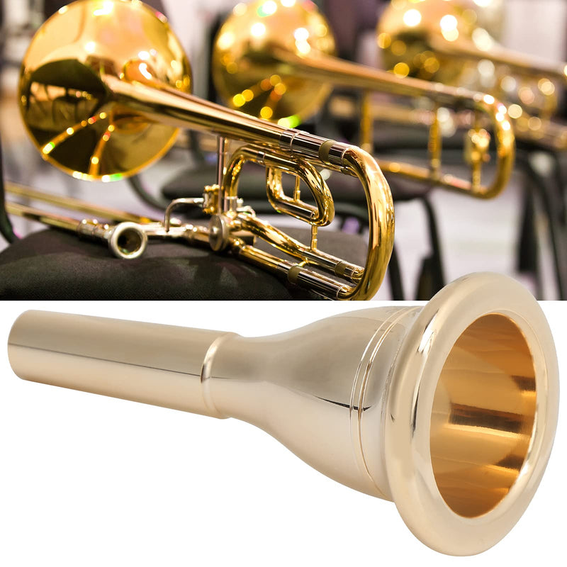 13.3 mm Horn Mouthpiece Copper Tuba Horn Mouthpiece Durable Gold or Silver Musical Instrument Mouthpiece for Bass Tuba (Gold)