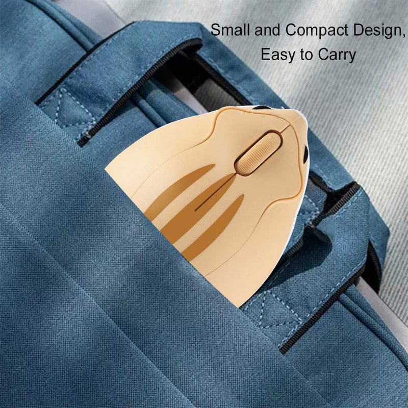 CHUYI Animal Wireless Mouse Cute Hamster Mouse Small Optical Portable Cordless Mice for Travel School for Computer Laptop PC for Kids (Yellow) Yellow
