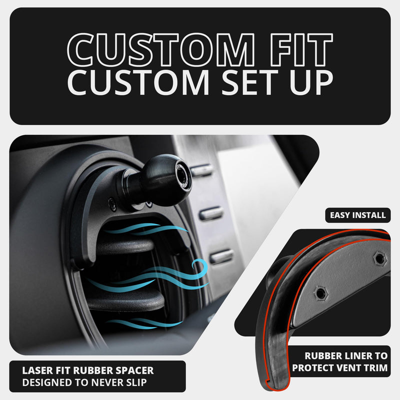 Tackform Link Vent Mount Magnetic Wireless Charging Phone Holder - Compatible with MagSafe, 2016-2023 Toyota Tacoma and 2014-2021 Toyota Tundra | CNC Billet Aluminum Bracket, Zero Slip | Short Reach Charging-Magnetic
