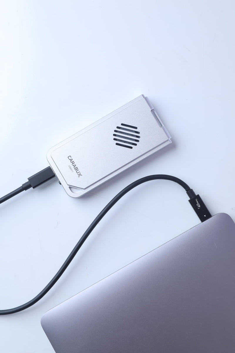 USB4 NVMe Enclosure 40Gbps with Active Cooling Fan, Solid Aluminum External M.2 SSD Case for Mac, iPad Pro, iPhone ProRes Recording and Video Editing,Tool-Free, Thunderbolt Compatible