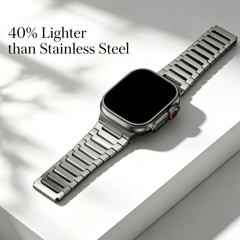 Titanium Apple Watch Band for Men Compatible with Apple Watch Ultra 3/2/1 49mm,iWatch Series 11/10/9/8/7/6/5/4/SE/3/2/1 (46/45/44/42mm),Lightweight Waterproof and Scratch Resistant Metal Strap Titanium