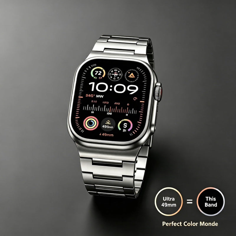 I-Boruly Lightweight Titanium Band for Men Apple Watch Ultra 49 46 45 44mm | Waterproof,lightweight,scratch-resistant & rust-proof strap;fits sports,office,business,travel & swimming,premium men’s gift