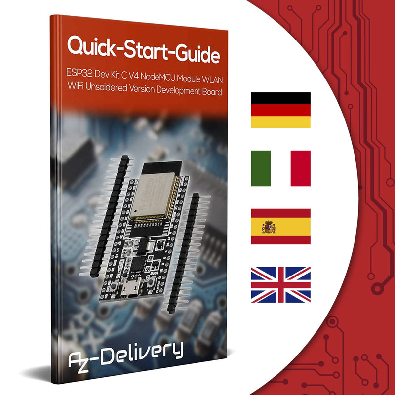 AZDelivery 5 x ESP32 Board Dev Kit C V4 NodeMCU WLAN WiFi Development Board Unsoldered Compatible with Arduino including E-Book! (Successor Module of ESP32 Dev Kit C) | ESP 32 by AZ Delivery ESP32 with CP2102