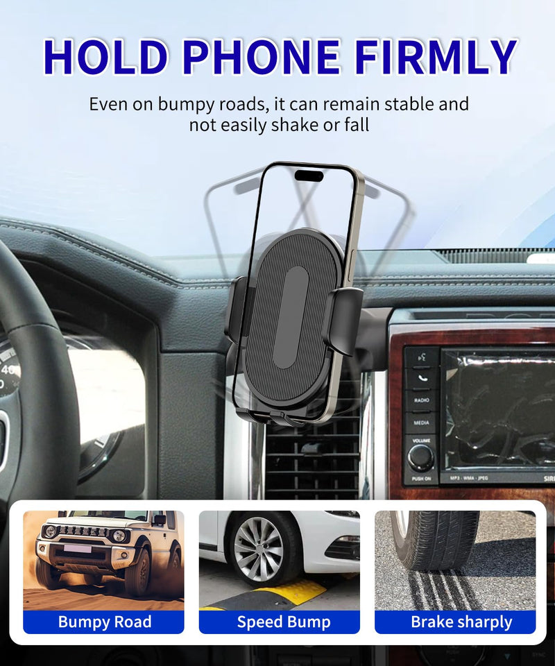 Car Phone Holder for 2009-2012 Dodge Ram 1500 2500 3500 Auto Accessories，One Hand Place & Pick，360° Rotation，Hands Free，for 4.7-7 inch Phones