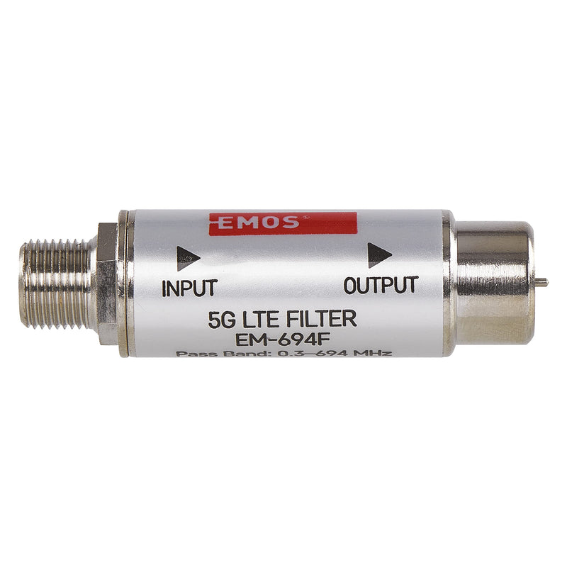 [AUSTRALIA] - EMOS LTE/4G/5G blocking filter, passage range up to 694 MHz, DC pass, 1.6 x 4 cm, F-connector J5711 silver F connector 