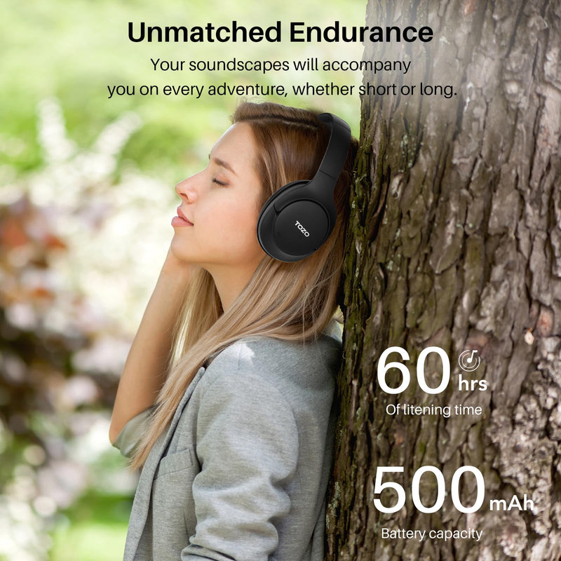 TOZO HT2 Hybrid Active Noise Cancelling Headphones + 3.5mm Audio Cable Aux Cable Compatible for Headphone Tablets