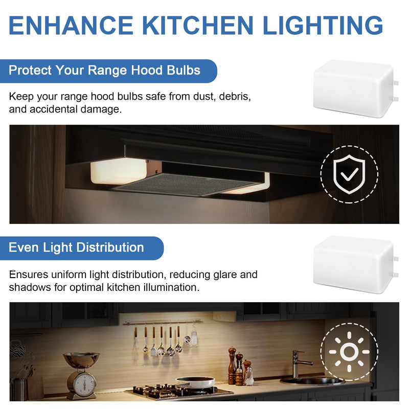 [AUSTRALIA] - SR401650 Range Hood Light Lens Cover Replacement for Broan Nutone Model NS6530, NS6530WW, QL1, QL100 and QL130WW, Kitchen Range Hood Parts and Accessories, Pack of 2 