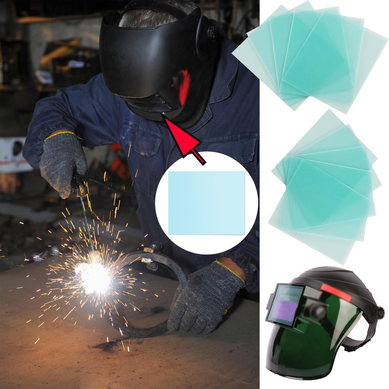 [AUSTRALIA] - 20 Pcs Welding Protective Lens Replacement Lens，4.5" x 5.25" x 0.04" Outside Replacement Helmet Clear Lens Covers for Solar Auto Darkening Welding Helmet Hood 