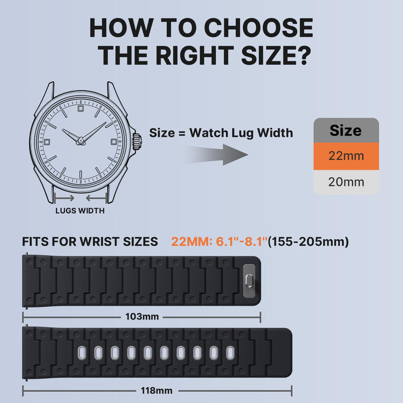 Bandletic 22mm Quick Release Magnetic Watch Band and Nylon Strap