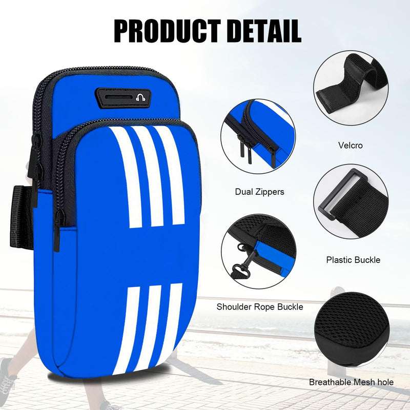 Phone Holder for Running Armband Small Crossbody Bags for Women Men Kids,iPhone 11 12 13 14 15 Pro Max Xs XR X 8 7 Plus SE Mini Pouch,Samsung Galaxy Ultra Edge S24 S23 S22 S21 Note 20 Arm Bag 03-Blue