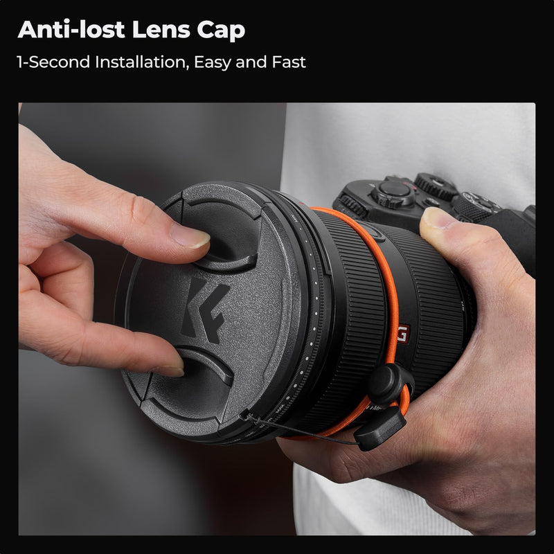 K&F CONCEPT 37mm Variable ND Camera Lens Filter ND2-ND400 (1-9 Stops) + Filter Cap + Cleaning Cloth 18 Multi-Layer Coatings Adjustable Neutral Density Ultra Slim for Camera Lens(K-Series)