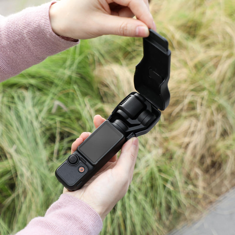 AMAZEAR Gimbal Screen Protective Cover for DJI Osmo Pocket 3 Accessories, Lens Cap Hard Case for Xtra Muse Gimbal Vlog Camera with Soft Lining, Compact Design, Quick Open/Close, Black