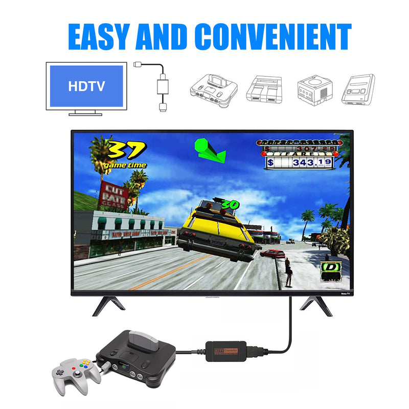 N64 HDMI Adapter, HDMI Converter with HDMI Cable for N64/Gamecube/SNES